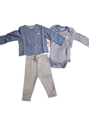 Bliss Baby Blue and Gray 3-Piece Matching Set